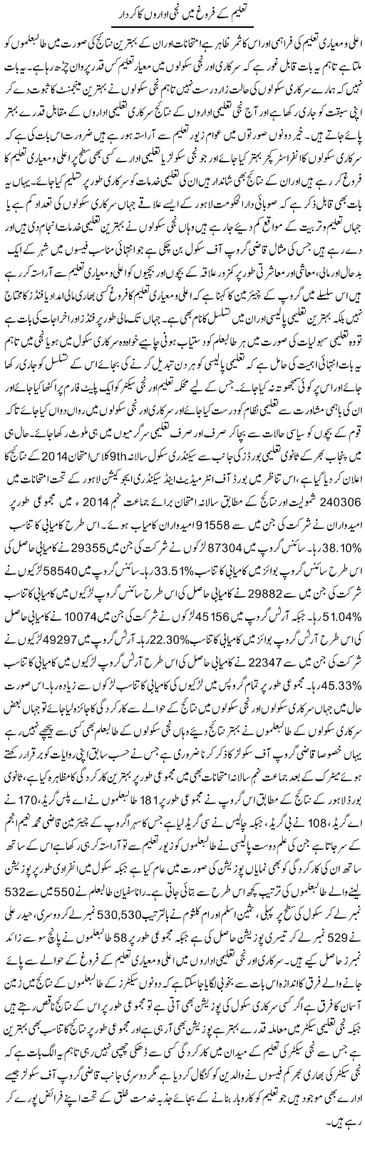 Taleem Ke Firogh Main Niji Idaron Ka Kirdar | Yousaf Abbasi | ColumnsHub