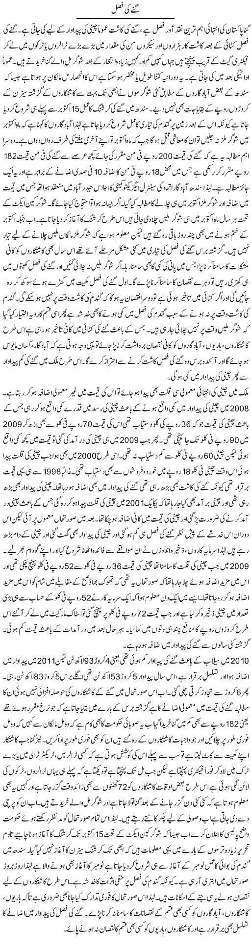 Gannay Ki Fasal | M.I Khalil | ColumnsHub