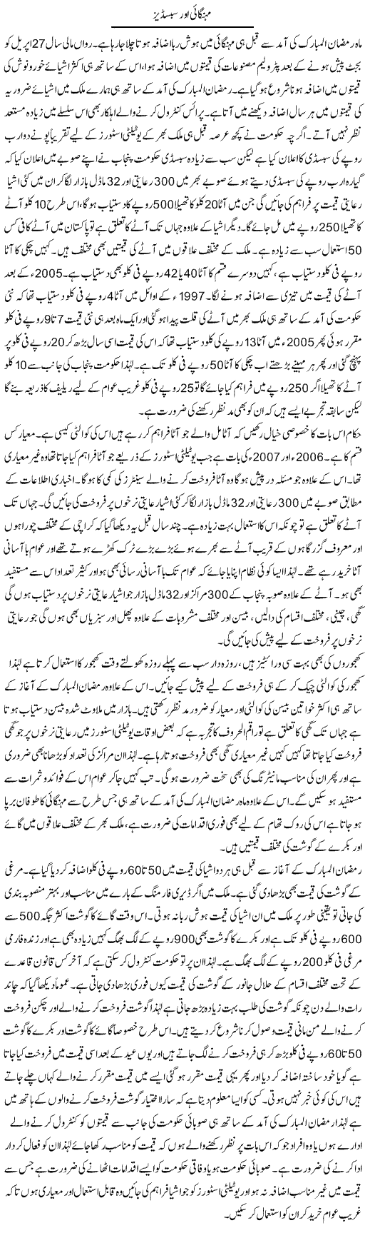 Mehangai Aur Subsidies | M.I Khalil | ColumnsHub