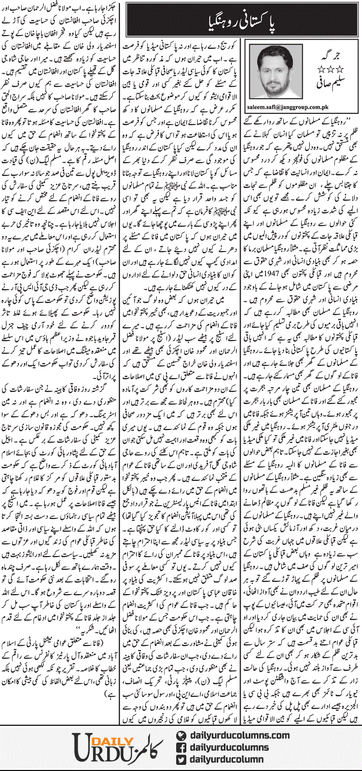 Pakistani Rohangia | Saleem Safi | ColumnsHub