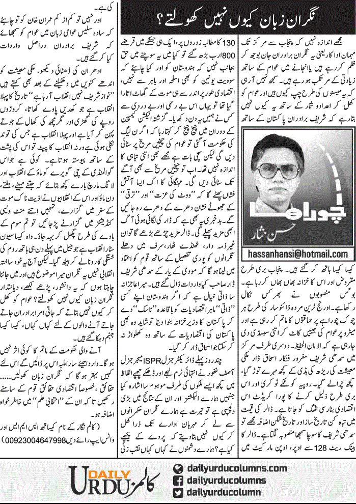 Nigran Zuban Kyun Nahi Kholte? | Hassan Nisar | ColumnsHub